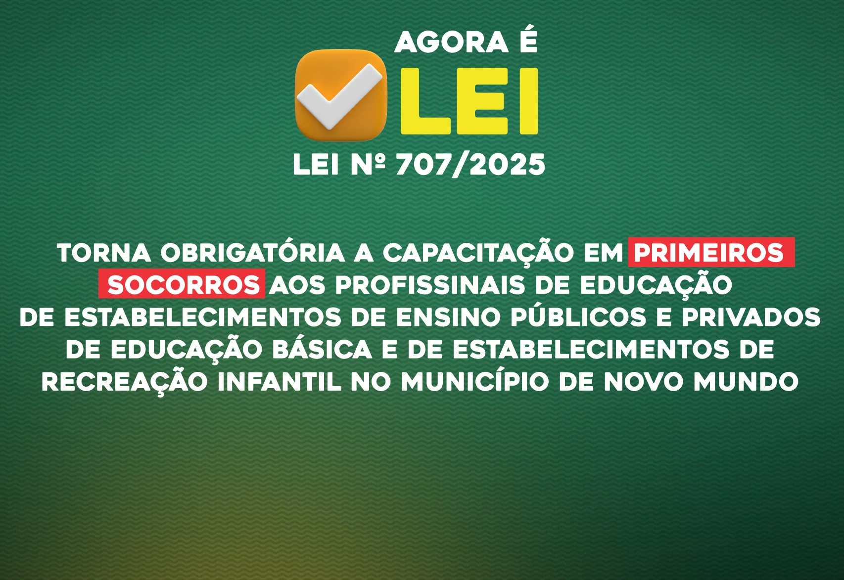 Aprovada lei que obriga capacitação de primeiros socorros em estabelecimentos de ensino ou recreação